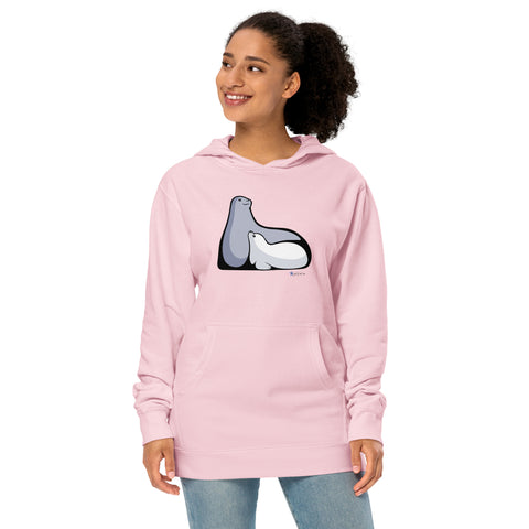 "Mom and Baby Seal" Unisex midweight hoodie