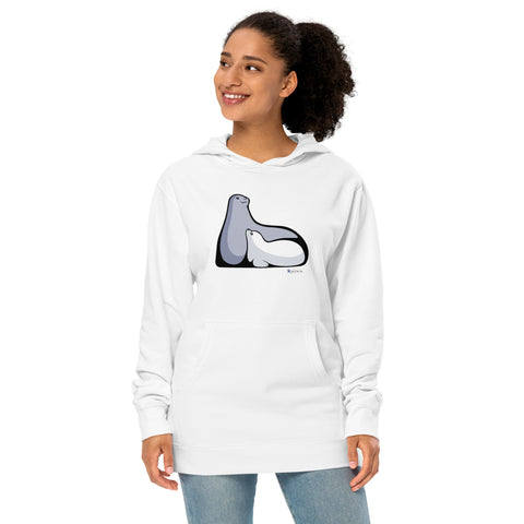"Mom and Baby Seal" Unisex midweight hoodie