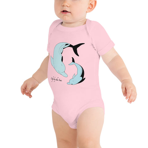 Mom and baby dolphin onesie