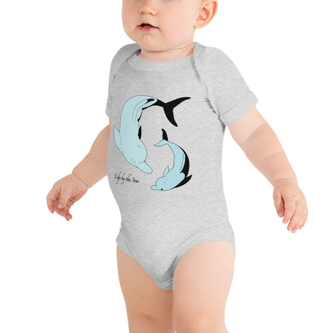 Mom and baby dolphin onesie